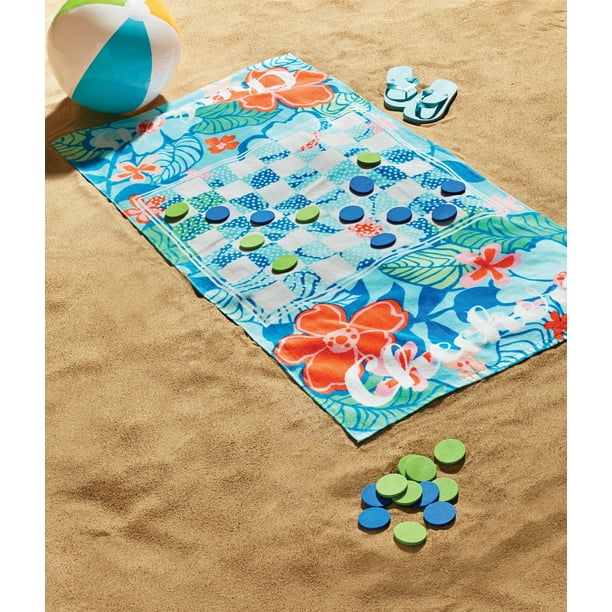 Mainstays Tropical Checkers Game Towel