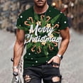 thumbnail image 2 of Hombres Casual Navidad Bow-knot Impresión digital 3D Jersey Cuello redondo Blusa de manga corta Camiseta Pompotops oipoqjl2491, 2 of 3