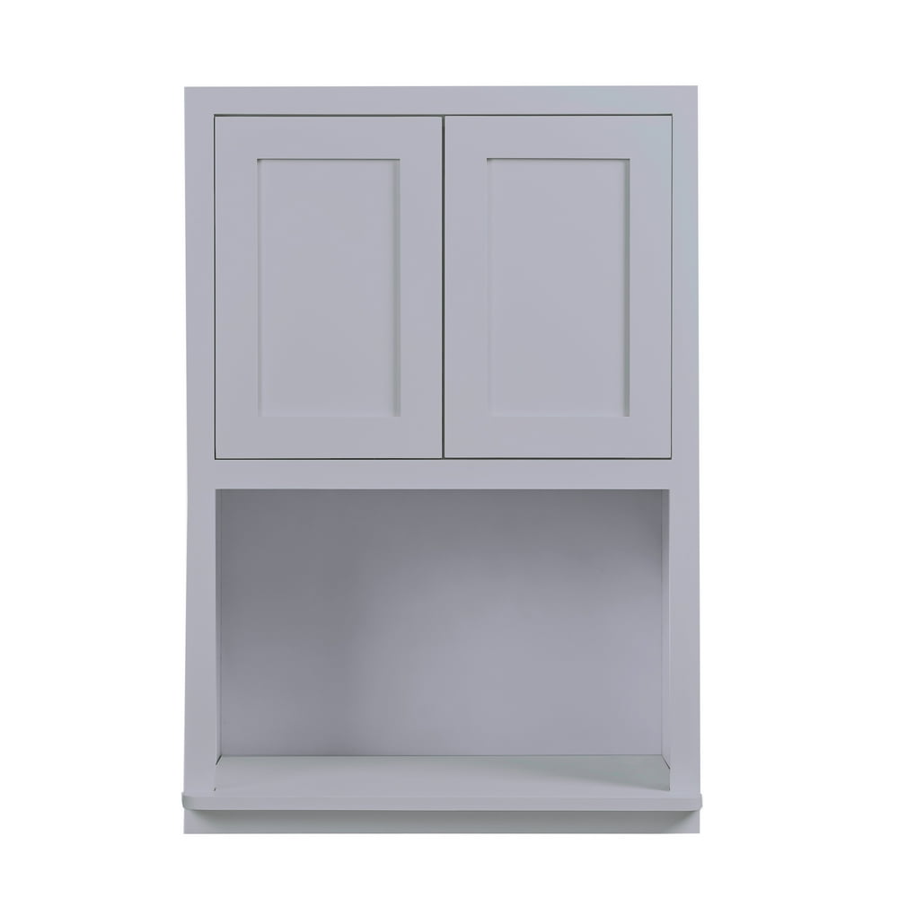 27" Wide 39" Tall 14" Deep Microwave Wall Kitchen Cabinet Light Gray