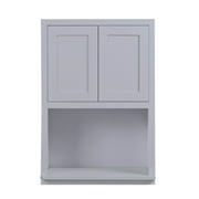 27" Wide 39" Tall 14" Deep Microwave Wall Kitchen Cabinet Light Gray Inset Shaker - Unassembled