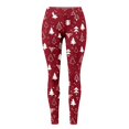 thumbnail image 3 of Leggings estampados Gibobby Mallas Térmicas Afelpadas cómodos informales para mujer Rojo M, 3 of 5