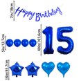 thumbnail image 2 of Navy Blue 15th Birthday Decoration Set Happy Birthday Banner Balloons 15 Years Old Birthday Party Supplies Helium Balloons Number 15 Balloons Latex Balloon Foil Balloon, 15th Birthday Party Balloons, 2 of 5