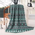 thumbnail image 2 of Green Christmas Reindeer and Snowflake Pattern Blanket,Comfortable Soft Flannel Throw Blanket,All Season,Warm Lightweight Blankets for Sofa Bed Couch Living Room Chair,50"x60", 2 of 4