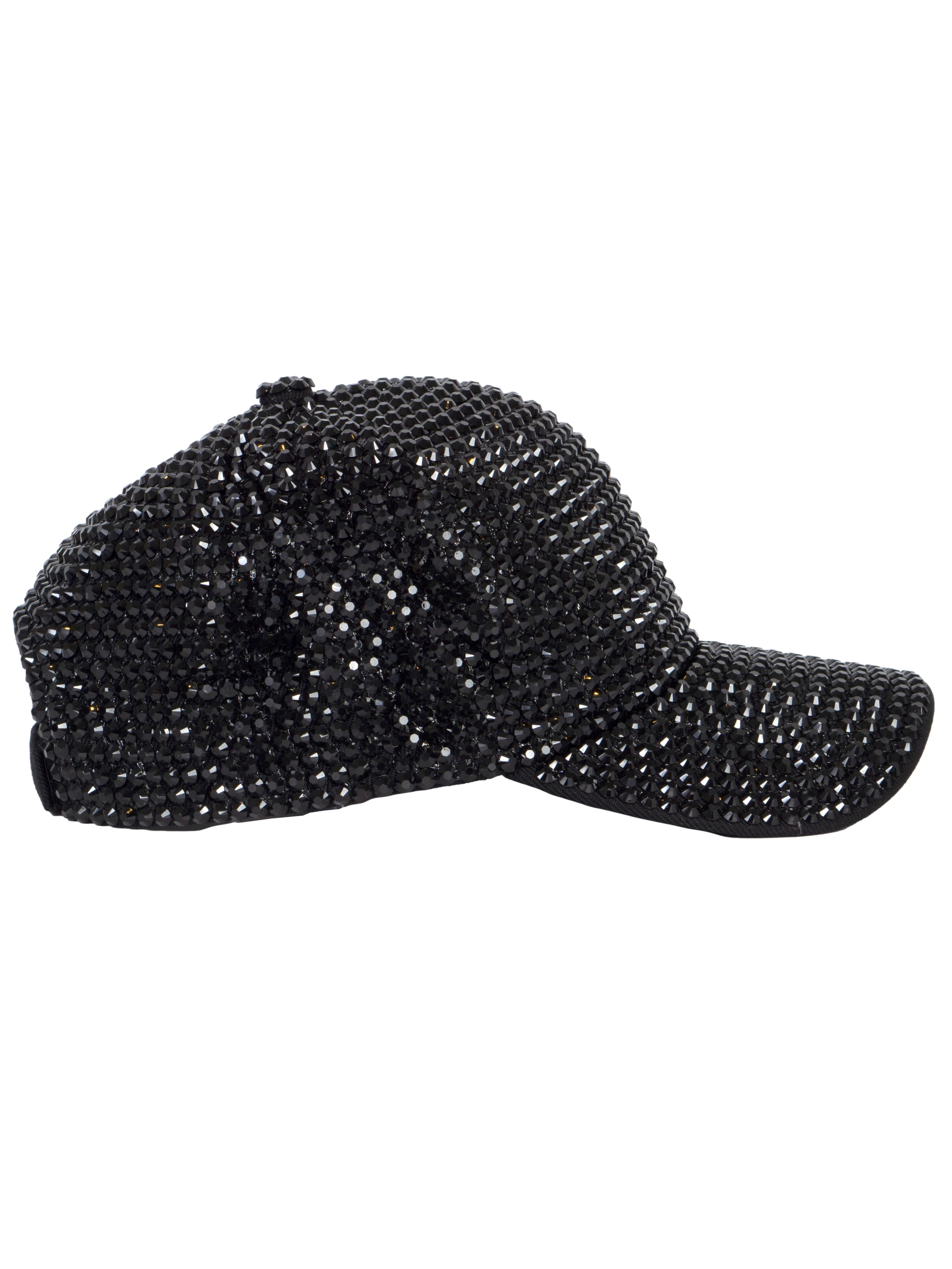 Elegant Black and Silver Jeweled Woman\'s Bling Baseball Cap with Rhinestones NWT Rhinestone Fitted Cap – shop.hiddengems main image 3