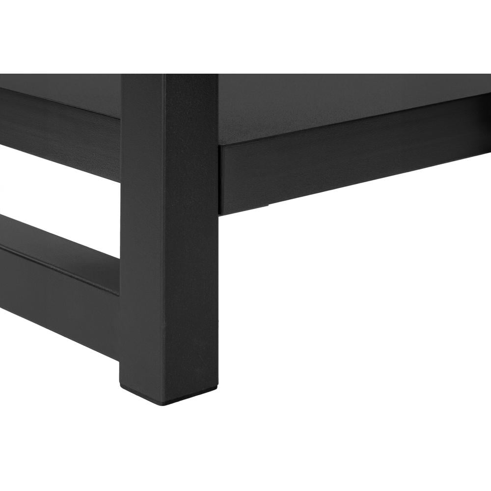 Accent Table Side End Narrow Small 2 Tier Bedroom Metal Black