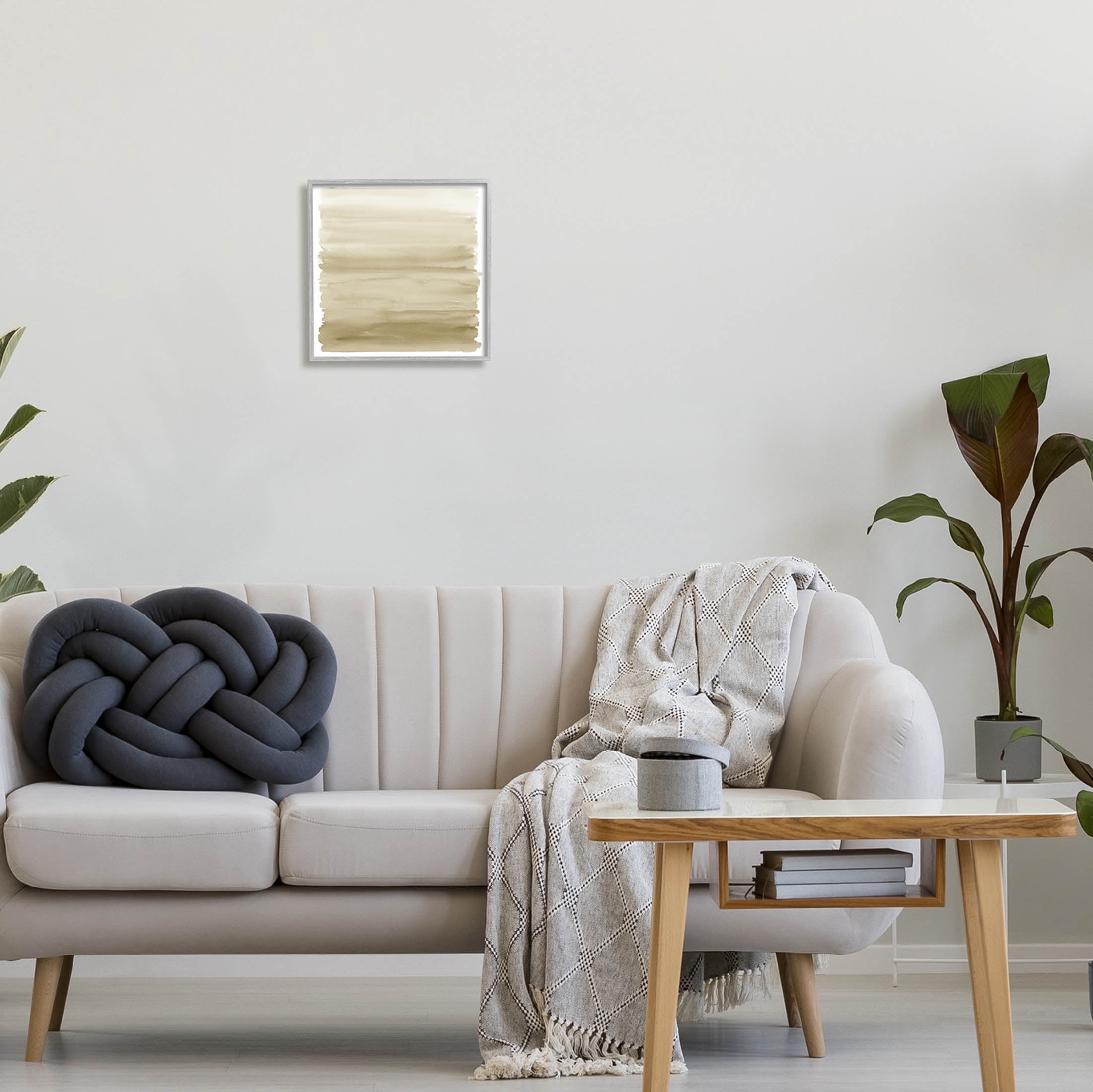 Stupell Industries Modern Ochre Gradient Graphic Art Gray Framed Art Print Wall Art, Design by Allie Corbin