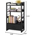 thumbnail image 3 of Book Shelf Small Bookshelf Wood Bookcase Industrial Bookshelf with Edge Protection Metal Narrow Bookcase Storage Organizer Display Rack for Bedroom Home Office (Rustic ), 3 of 7