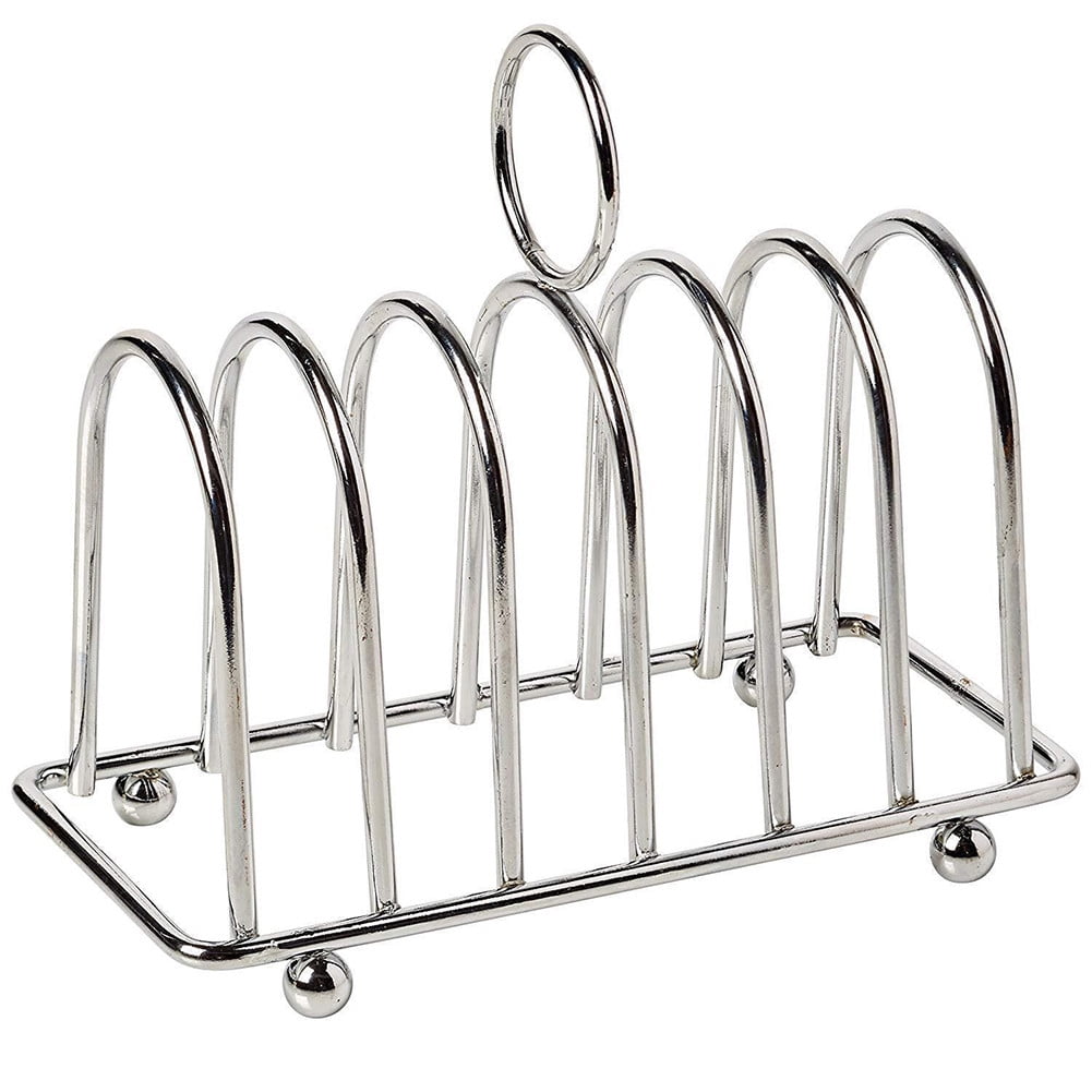 Chrome Deluxe Heavy Duty Stainless Steel 6 peice Toast Rack With Carry Handle 