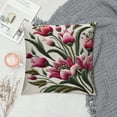 thumbnail image 2 of COMIO  Farmhouse Tulip Tufted Throw Pillow Cover Spring Floral Pillowcase Soft Square Cushion Case for Sofa Couch Bed Chair White, 2 of 5