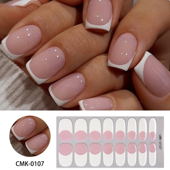 Waterproof, Simple, Icy-Clear French Gel Nail Art Stickers, DIY, No-Bake-Lamp Required - CMK-0107