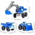 thumbnail image 6 of Engineering Construction Vehicle Set,3Pcs construction Play Car Toy,Outdoor Sandbox Car Toys for Kids Ages 2 & up,Dump Truck, Loader, Excavator,Best Birthday Gifts for Kid, 6 of 12