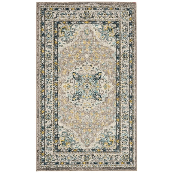 SAFAVIEH Phoenix Christopher Floral Area Rug, Ivory/Grey, 2'3" x 4'
