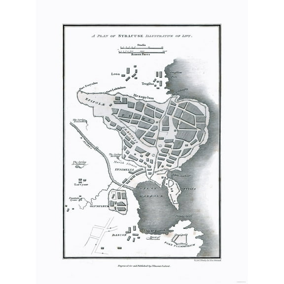Historic Map - Syracuse Province Italy - Oxford 1828 - Vintage Wall Art