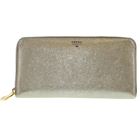 UPC 723764493696 product image for Fossil Women's Sydney Metallic Zip Wallet Leather Clutch Baguette - Champagne | upcitemdb.com