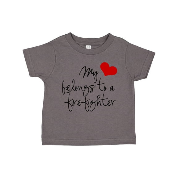 Inktastic My Heart belongs firefighter Girls Toddler T-Shirt
