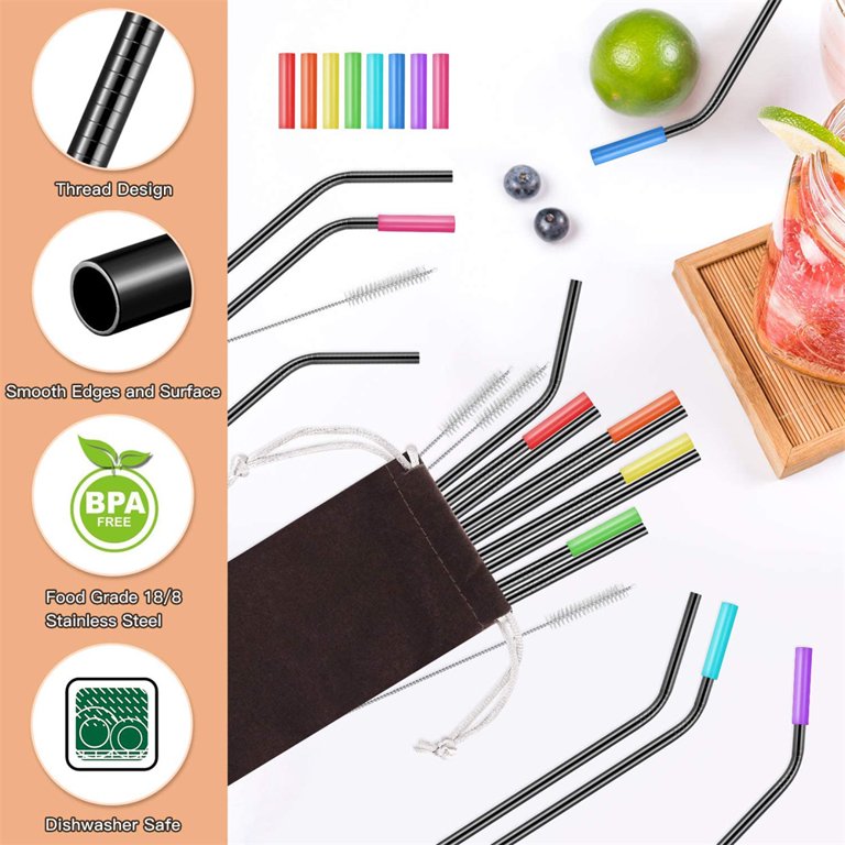 Straw, Reusable Stainless Steel Straws, & Drinking Straws With 16