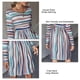 thumbnail image 5 of Vestido de manga larga con cuello redondo, estampado de rayas, hasta la rodilla, vestido informal de línea A para otoño, 5 of 7