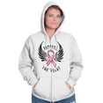 thumbnail image 5 of Support The Fight Breast Cancer Pink Zip Hoodie Sweatshirt Women Brisco Brands S, 5 of 6