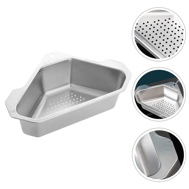 unbranded Organizador De Triangular Para Fregadero En Acero Inoxidable Color Plateado