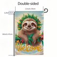 thumbnail image 3 of Shangniulu Welcome Sloth House Flag Vertical Double Sided Burlap Cute Baby Sloth on the Tree Cartoon Animal Farmhouse Yard Outdoor Seasonal Flags Decoration 12x18 Inches White, 3 of 6