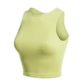 thumbnail image 3 of MixMatchy Women's Solid Round Neck Rib-Knit Tank Crop Top, 3 of 5