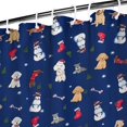thumbnail image 3 of Dark Blue Christmas Dog and Snowman Pattern Shower Curtain 36"x72" ,Bathroom Decorative Shower Curtains Set with 12 Hooks,Modern Waterproof Washable Shower Curtain, 3 of 6