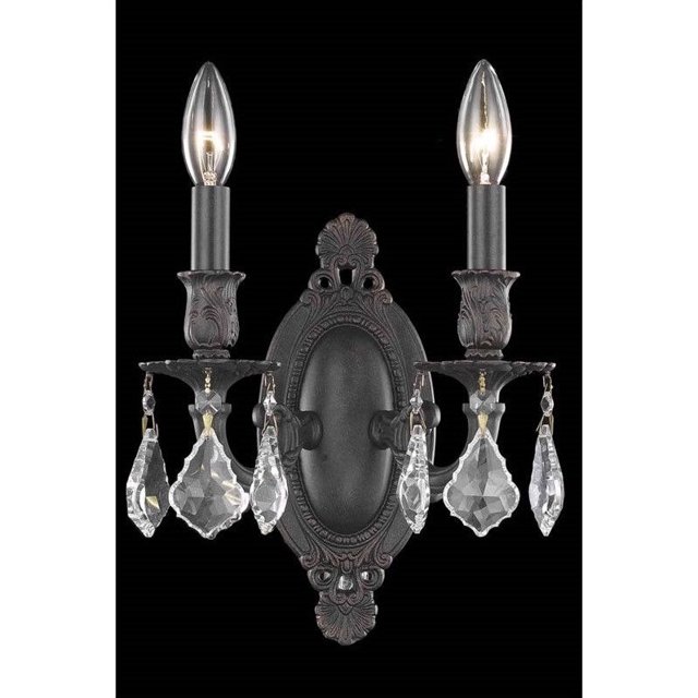 Elegant Lighting Rosalia 9" 2 Light Spectra Crystal Wall Sconce