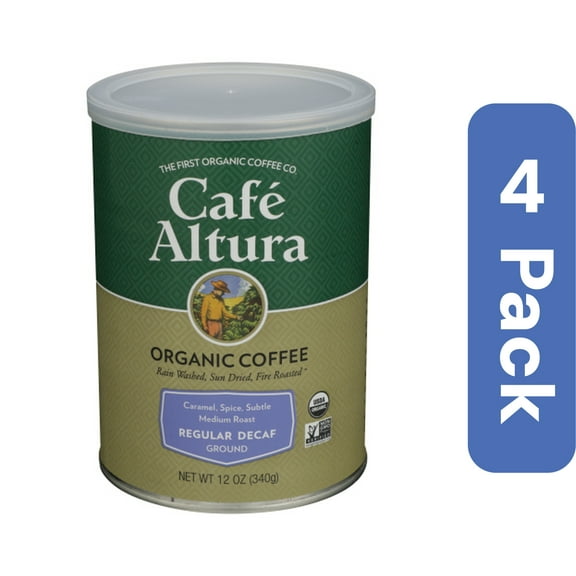 Cafe Altura Organic Ground Decaf Regular Roast Coffee 12 oz (Pack Of 4)