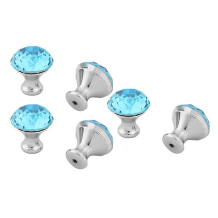 Blue Cabinet Knob - Uxcell Home Acrylic Faux Diamond Cabinet Bookcase Drawer Pull Handle Knobs Blue 6pcs