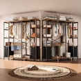 thumbnail image 3 of Simple Hogar Closet Ropero Armable 200cm Madera De Metal Closet Para Ropa Marrón, 3 of 9