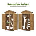 thumbnail image 5 of MCombo 75'' Outdoor Storage Cabinet, Lockable Wooden Storage Shed with Removable Shelves, Tall Tool Shed with Waterproof Asphalt Roof for Yard, Garden, Patio, Lawn 1165, 5 of 9
