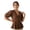 Brown, variant on Moomaya Women’s Cotton Poplin Peplum Top, Tie-Front V-Neck Blouse with Puff Sleeves for Summer, Resort Wear & Casual Outings