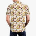 thumbnail image 4 of Balery Mushroom Printed Men’s Short Sleeve Polo Shirt, Midweight Men's Shirt,Golf Polo shirts -3X-Large, 4 of 9