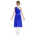 thumbnail image 2 of inhzoy Girls Lyrical Ballet Dance Dress Ruffled Hem for Daily Practice Competition Warm-ups Skating Competition Royal Blue 8, 2 of 6