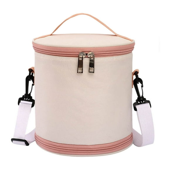 Xihbxyly Bolsa con Diseño de Bloques de Color, Elegante y Redonda, Hielera Térmica de Aluminio Resistente, Espacio Amplio para Guardar Comida, Bebidas y Refrigerios, Ideal para El Trabajo, La Escuela