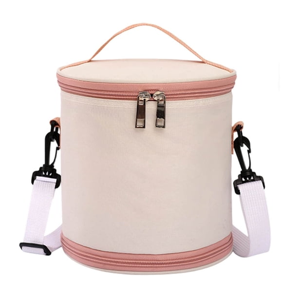Xihbxyly Bolsa con Diseño de Bloques de Color, Elegante y Redonda, Hielera Térmica de Aluminio Resistente, Espacio Amplio para Guardar Comida, Bebidas y Refrigerios, Ideal para El Trabajo, La Escuela