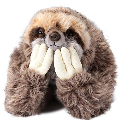 sloth with stuffed animal