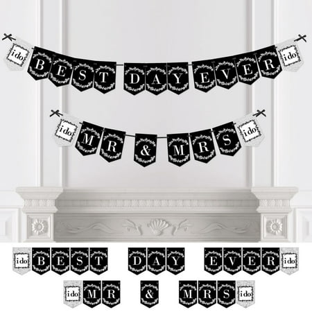 I Do - Wedding & Bridal Shower Bunting Banner - Black Party Decorations - Best Day Ever Mr & (The Best Of Mr Big)