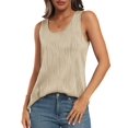 thumbnail image 3 of Women'S Dressy Business Casual Tank Tops Summer Sleeveless Trendy Blouses Flowy Work Shirts Apricot XS, 3 of 7