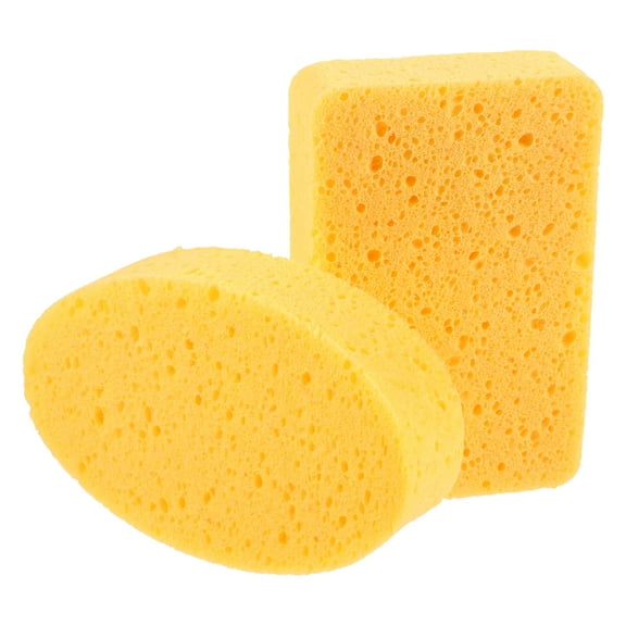 RENACLIPY Yellow Cellulose Dish Sponges 2-Pack for Efficient Kitchen Cleaning and Dishwashing, and Absorbent