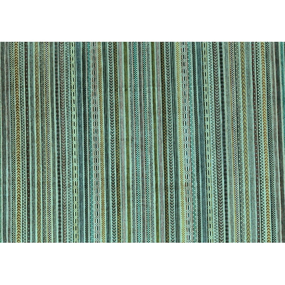 Ahgly Company Indoor Rectangle Abstract Light Blue Modern Area Rugs, 3' x 5'