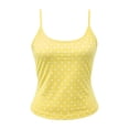 thumbnail image 6 of COMVALUE Polka Dots Tank Top for Women Teens Girls Cute Summer Tops | Y2K Lace Trim V Neck Camisole Slim Fit Going Out Tops Streetwear Yellow S, 6 of 6
