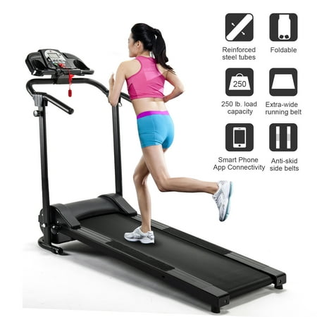 Folding Electric Treadmill Motorized Power Running Machine Fitness w/ APP & MP3 Player (Best Running Pace App)