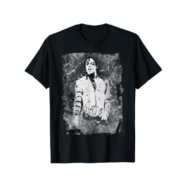 Camiseta con salpicaduras en blanco y negro de Michael Jackson Bad World Tour 1988, 100 % algodón