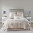 thumbnail image 6 of 8 Pieces Comforter Set, Oversized Quilt Set for All Seasons, 1 Comforter, 2 Shams, 1 Bedskirt, 2 Decorative Pillows, 2 Euro Shams, Blush, 6 of 9