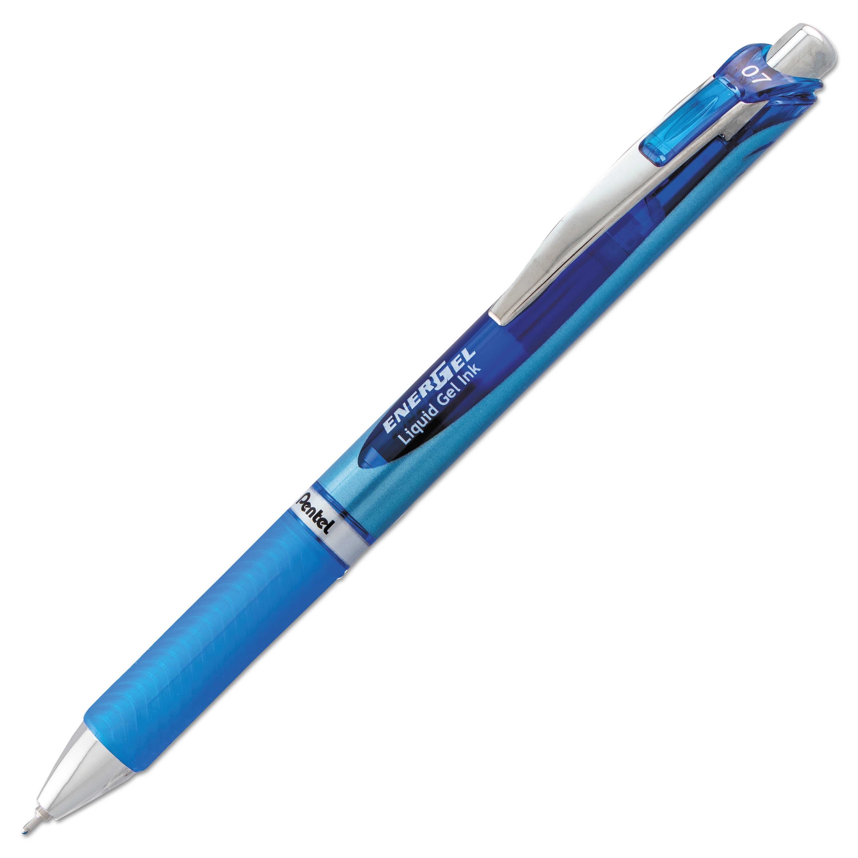 Pentel Energel Rtx Retractable Gel Pen, Medium 0.7 mm, Blue/Gray Barrel Penbln77c