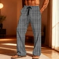 thumbnail image 2 of talentlend Plaid Pajama Pants for Men Drawstring Lounge Pant Soft Sleepwear Elastic Waist Bottoms with Pockets, 2 of 7