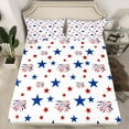 thumbnail image 2 of Feelyou Blue Texas Stars Bed Sheets, Cartoon Firework King Sheets, Fourth of July Theme Sheet Set, Super Cozy Room Decor, 4-Piece, 2 of 7
