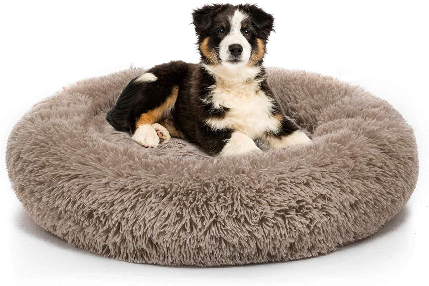 Anti Anxiety Washable Furry Abbyspace Fluffy SAVFOX Long Plush Comfy Calming & Self-Warming Bed for Cat & Dog Marshmellow Pet Donut Bed Soothing 