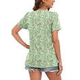 thumbnail image 5 of WUJINXIA Women's Blouses Summer Short Sleeve Shirts Casual Pleated Floral Tops, 5 of 7
